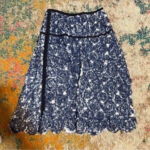 Tory Burch blue rose skirt size 2